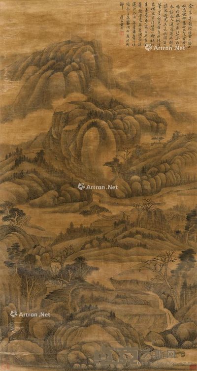 黄鼎 山水 133×70cm