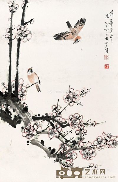 田世光 花鸟 68×45cm