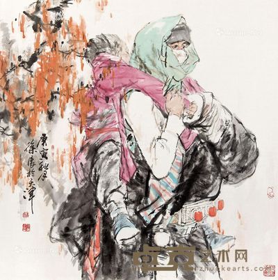 徐展 人物 70×69cm