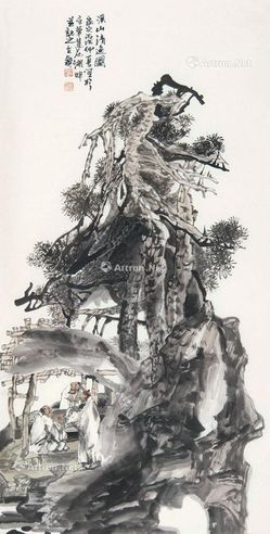 邹立颖 溪山青逸图
