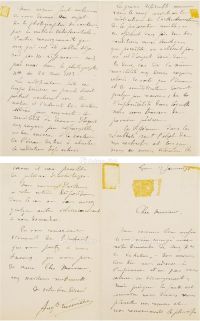 1894年1月19日作 奥古斯特·卢米埃 有关早期彩色摄影术的亲笔长信