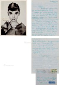 1952年11月30日作 奥黛丽·赫本 致侄子家书及签名照