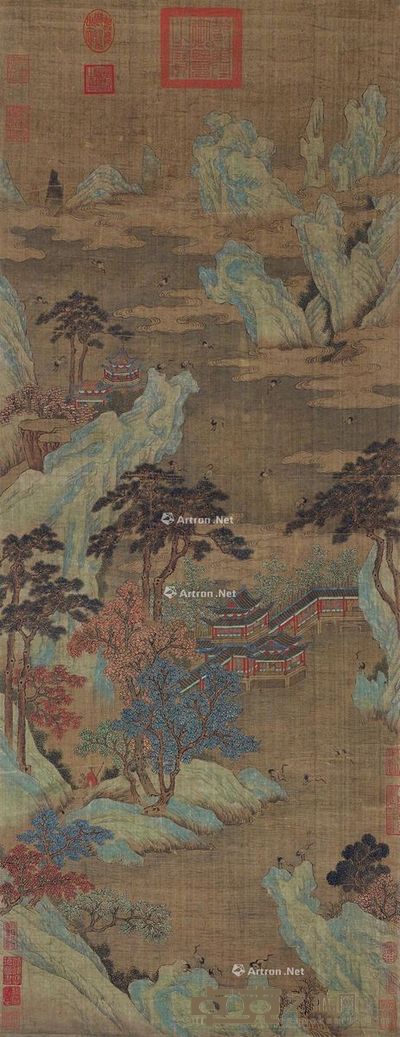 佚名 园林山水图 39.5×102cm