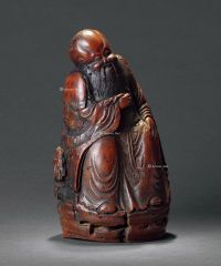 清中期 竹雕寿星像