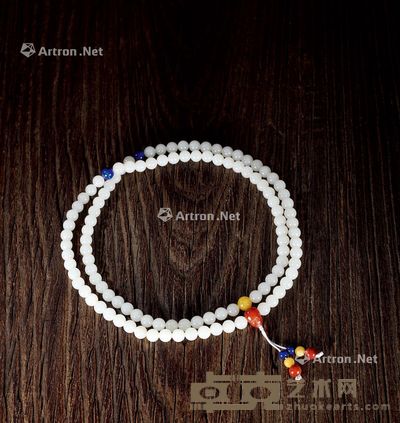 唐奇伟 和田玉籽料108佛珠 直径0.8cm