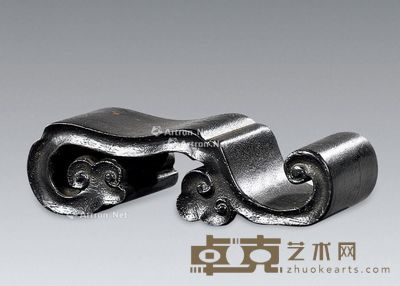 民国 紫檀如意书卷墨床 长9.9×宽3.8×高2.9cm