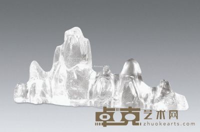 民国 天然水晶雕山子笔架 长13.2×3×5.7cm