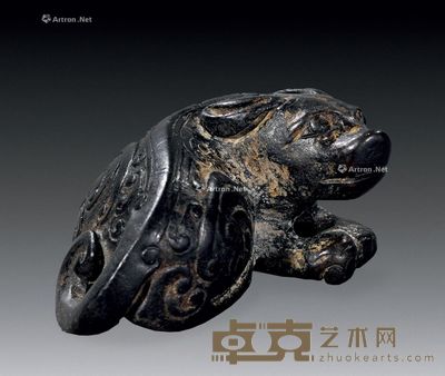 明代 水银沁白玉犬 4.2×3.3×1.8cm