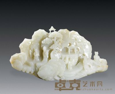 清代 白玉山子 21×11×7cm