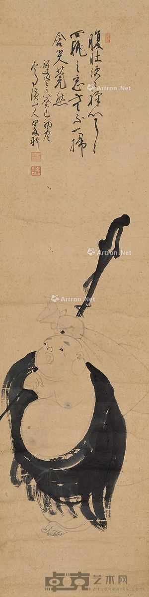布袋和尚图 立轴 133×34cm
