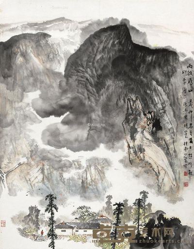 陈玉圃 雨后鹰山 立轴 98×69cm