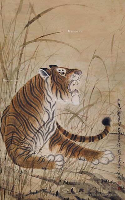 赵少昂（民国） 虎 立轴 95×60cm