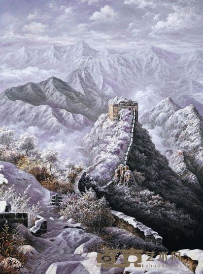 雪山李东 冰雪长城 油画 90×120cm