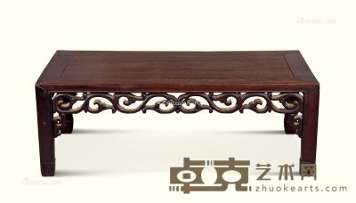 清代（1644-1911年） 红木螭龙纹长方炕桌 长80.5cm；宽45cm；高28cm