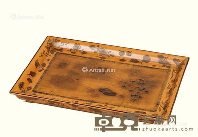 明代（1368-1644年） 大漆花果纹长方香盘 长39.8cm；宽28cm；高4.3cm
