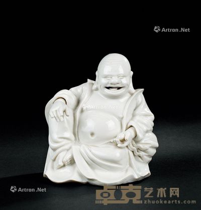 明代(1368-1644年) 德化窑白瓷弥勒座像 高15cm