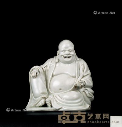 清代（1644-1911年） 博及渔人 德化窑白瓷弥勒座像 高15.5cm