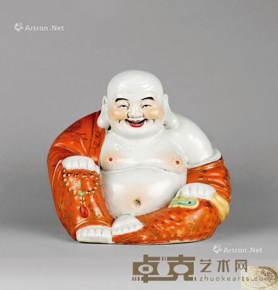民国(1912-1949年) 粉彩弥勒座像 高22cm