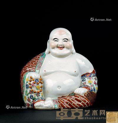 民国（1912-1949年） 粉彩弥勒座像 高27.3cm