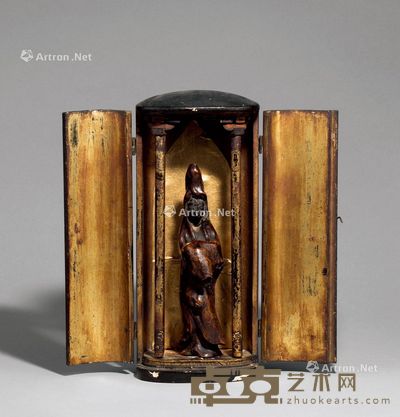 清代（1644-1911年） 随形木包石观音立像 高16.2cm