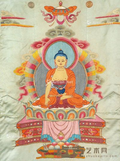 刺绣释迦牟尼唐卡 长54cm;宽40cm