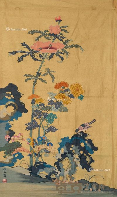 崔白制 缂丝 花鸟图 长108.5cm;宽62.5cm