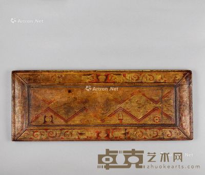 明代(1368-1644年) 木雕漆金护经板 长74.5cm;宽29.5cm