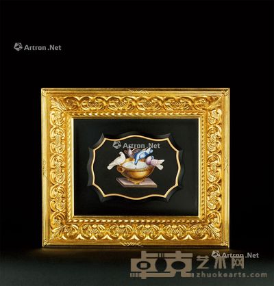 意大利珐琅普利尼之鸽图 长15.5cm;宽11cm