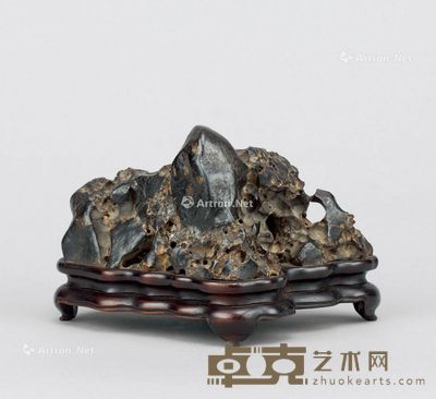清代(1644-1911年) 赏石摆件 长14.2cm;通髙9.5cm