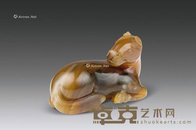 清乾隆(1736-1795年) 玛瑙卧马摆件 长6.3cm;高4.2cm