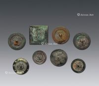 秦代-唐代（B.C.221-907年） 各式铜镜 （八件一组）