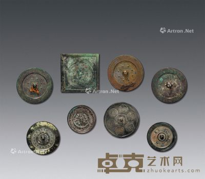 秦代-唐代（B.C.221-907年） 各式铜镜 （八件一组） 尺寸不一