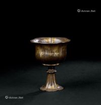唐代（618-907年） 铜鎏金花口杯