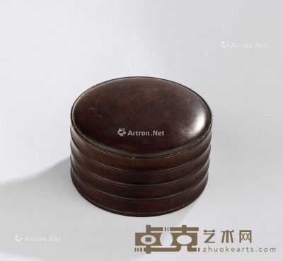 清代（1644-1911年） 黄花梨竹节纹捧盒 直径14.1；高8cm