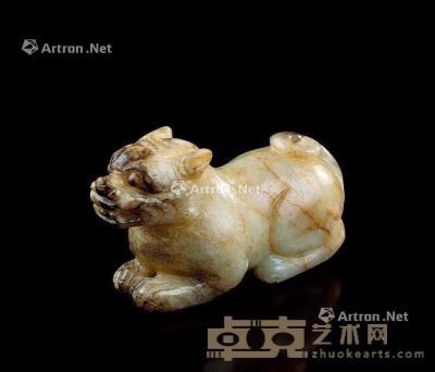清代（1644-1911年） 玉雕瑞兽摆件 长7.1；高3.9cm