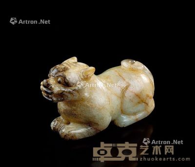 清代(1644-1911年) 玉雕瑞兽摆件 长7.1;高3.9cm