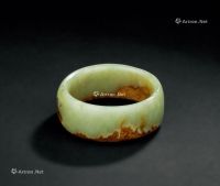 宋代（960-1279年） 黄玉留皮素环