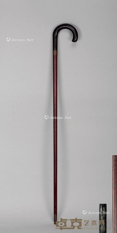 错银木制拐杖 高90.5cm