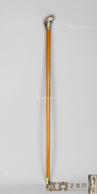 雀鸟银杖首拐杖 高87.5cm