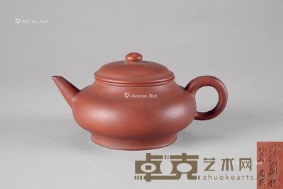 清代（1644-1911年） 朱泥紫砂壶 宽15.6；高7.7cm