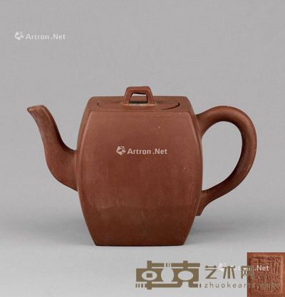 四方紫砂壶 宽12.2;高8.1cm