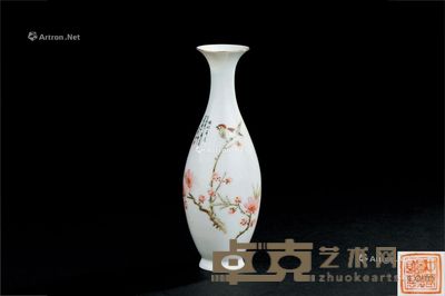 粉彩枝头春色纹观音瓶 高16.5cm