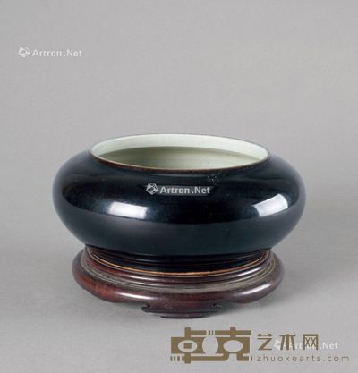 清代(1644-1911年) 乌金釉堂锣洗 直径17.3;高7.1cm