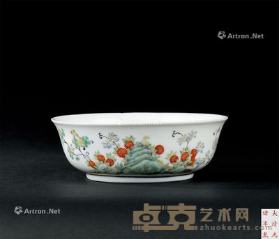 清光绪（1875-1908年） 粉彩花果纹碗 直径14.1；高4.9cm
