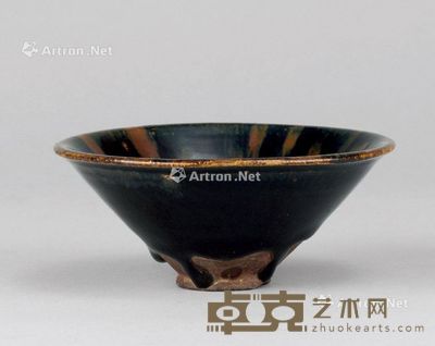 宋代(960-1279年) 磁州窑铁锈斑斗笠碗 直径11.8;高5cm