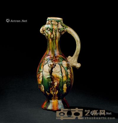 唐代（618-907年） 三彩鸡首壶 高28.3cm