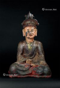 清代（1644-1911年） 铜加彩佛像