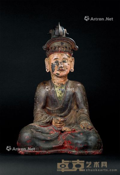 清代(1644-1911年) 铜加彩佛像 高58.5cm
