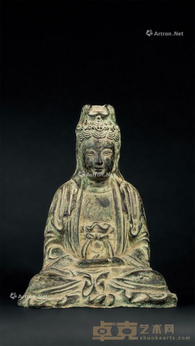 清代（1644-1911年） 铜观音菩萨座像 高29.6cm