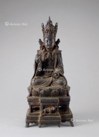 明代（1368-1644年） 铜漆金观音菩萨座像